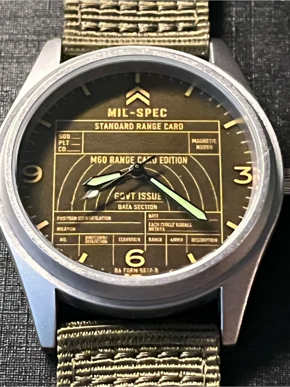 Military Field Watch 42mm “Range Card”by MIL-SPEC